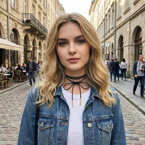 2 PCS Tie Necklace, Gothic Bow-Knot Velvet Tie Choker Necklace for Women, Long Wrap Necklaces with Gold Tube for Women in Saudi Arabia