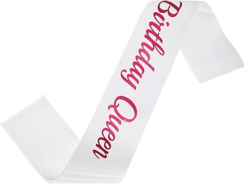 uxcell Birthday Queen Sash with Pin Silver Foil Lettering Party Favors Supplies Decorations Accessories for Women Costume Gifts Sweet Birth Day, Blue in Saudi Arabia