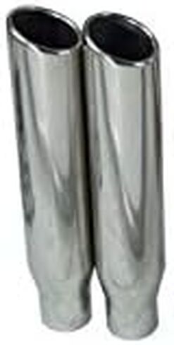 مجموعات عادم الشاحنات - نظام عادم مزدوج من Shop Line مقاس 2.5 بوصة، أنبوب ألومنيوم Flowmaster Super 44 كاتم صوت 2.5 بوصة مع مشبك حافة ملفوفة على أطراف مصقولة ومخرج زاوية لسيلفرادو، وسييرا، وسلسلة F، ورام in Kuwait