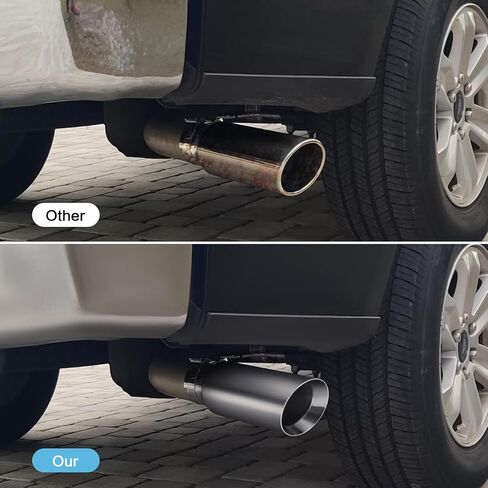 2.5 to 4 Inch Exhaust Tip 2.5"Inlet to 4"Outlet Exhaust Tips 9" Length Muffler Tip 304 Stainless Steel Tailpipe Diesel Exhaust Tip Double Wall Polished Slant Cut Clamp On (Sliver) in Kuwait