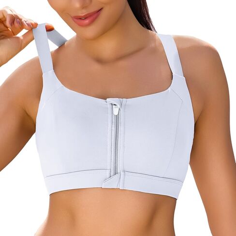 Vorcy Front Zipper Sports Bras for Women Adjustable Racerback Back High Impact Sports Bras High Support Yoga Bra in Saudi Arabia