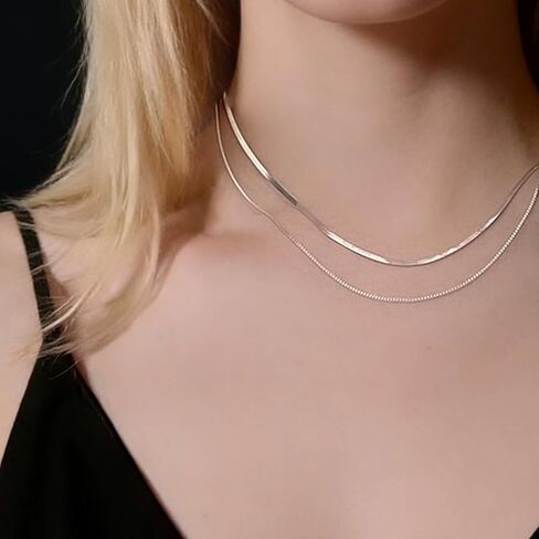 Silver Double-Layered Dainty Choker Necklace for Women in Saudi Arabia
