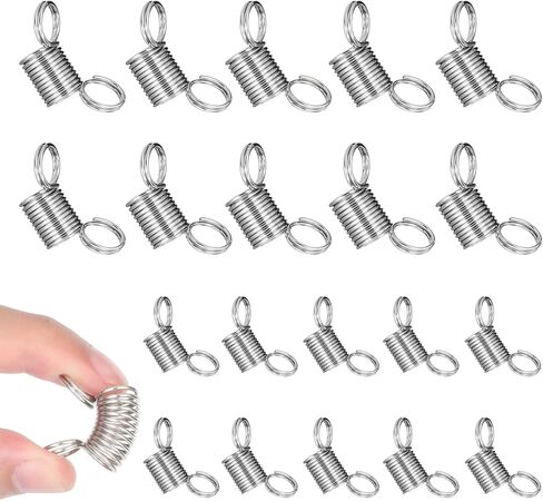 20Pcs Bead Stoper, Spring Bead Stoper for Jewelry Making, Creative Wire Ends Beaded Clamps with White Handles for Bracelet to Prevent Beads from Falling (30mm+22mm) in Saudi Arabia