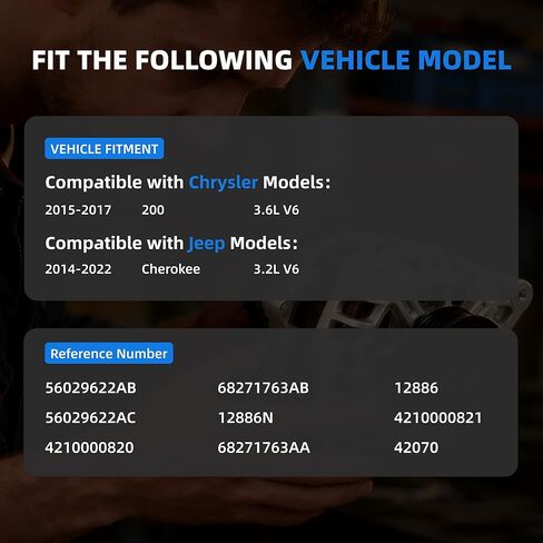 4210000820 Alternator Compatible with Jeep Cherokee 2014-2022, Chrysler 200 2015–2017, Automotive Replacement Alternators 12V 160A 6-Groove Pulley Replace#56029622AC, 68271763AA 56029622AB in Kuwait