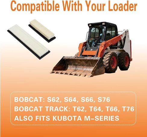 مجموعة فلتر هواء المقصورة 7313306 7310820 من GrandEast تناسب لوادر انزلاقية التوجيه Bobcat S62 S64 S66 S76 وT62 T64 T66 T76 T86، استبدال مباشر لمرشحات الكابينة الخارجية الداخلية in Kuwait