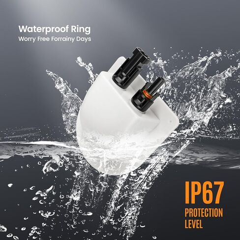 Solar Cable Entry Gland with 10Awg Solar Cable and Solar Connector UV Resistance Dual Cable Entry Housing for Solar RV Boats Yacht Roofs (White 0.3FT) in Saudi Arabia