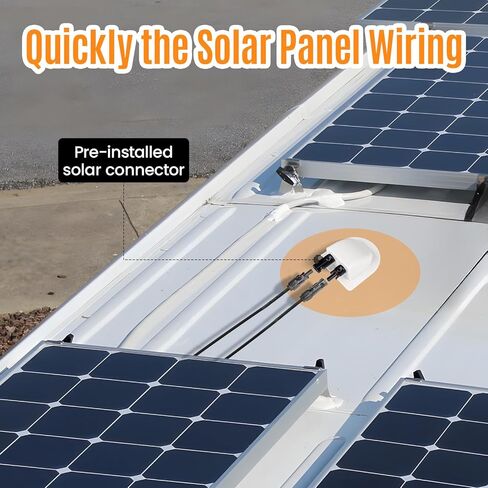 Solar Cable Entry Gland with 10Awg Solar Cable and Solar Connector UV Resistance Dual Cable Entry Housing for Solar RV Boats Yacht Roofs (White 0.3FT) in Saudi Arabia