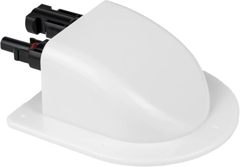 Solar Cable Entry Gland with 10Awg Solar Cable and Solar Connector UV Resistance Dual Cable Entry Housing for Solar RV Boats Yacht Roofs (White 0.3FT) in Saudi Arabia