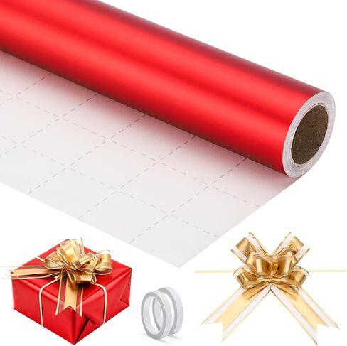 EUSOAR Wrapping Paper Roll, 2 Rolls(17 in x 32.8ft Each) Matte Gold/Silver Gift Wrap with 20pcs Black Pull Bows, Gift Wrapping Paper Crafts Bouquet Packaging for Wedding Birthday Graduation Party in Saudi Arabia