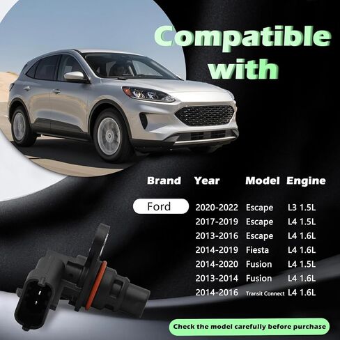 Engine Cam Camshaft Position Sensor L4 1.5L Compatible with Ford Fiesta Escape Fusion Transit Connect 13 14 15 16 17 18 Replaces BM5Z6B288A CSS1946 PC945 SU14919 in Saudi Arabia