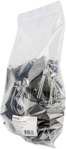 Universal 10220VP Large Binder Clips, Zip-Seal Bag, 1-Inch Capacity, 2-Inch Wide, Black, 36/Bag in Saudi Arabia