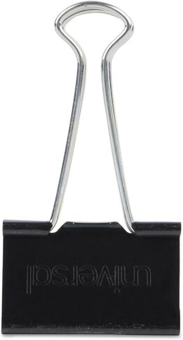 Universal 10220VP Large Binder Clips, Zip-Seal Bag, 1-Inch Capacity, 2-Inch Wide, Black, 36/Bag in Saudi Arabia