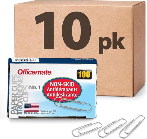 Officemate #1 Non-Skid Paper Clips, 1,000 Clips (10 Boxes of 100 Each) (99912) in Kuwait