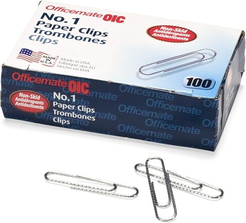 Officemate #1 Non-Skid Paper Clips, 1,000 Clips (10 Boxes of 100 Each) (99912) in Kuwait