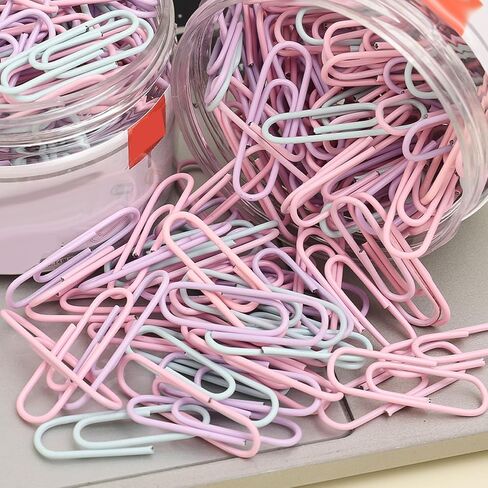 160 Pcs/Barrel Colorful Metal Paper Clips for Paperwork Stainless Steel Bookmark Paperclips Organizers Office School Tools in Saudi Arabia