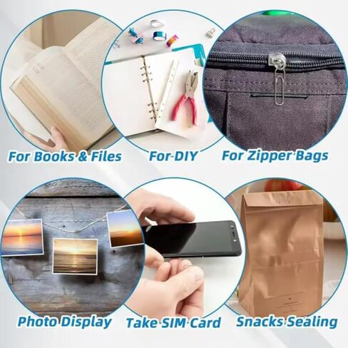 160 Pcs/Barrel Colorful Metal Paper Clips for Paperwork Stainless Steel Bookmark Paperclips Organizers Office School Tools in Saudi Arabia