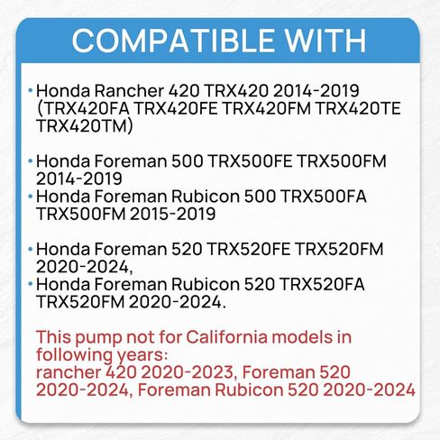 مجموعة مضخة الوقود المطورة 16700-HR3-A21 متوافقة مع Honda TRX 500 2014-2019، Honda TRX420 2014-2021 in Saudi Arabia