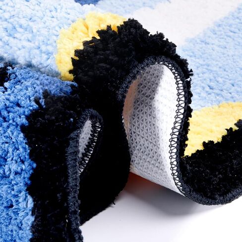 Fish Rug - Cute Fish Bath Mat Blue Bathroom Rugs Animal Pattern Fun Carpet, Non-Slip Plush Absorbent Bath Mats, Cool Carpet for Bedroom Living Room Shower Sink Bathtub Room Decor, 16"x 47" in Saudi Arabia