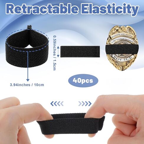 40PCS Mourning Bands for Badges, Stripe Badge Shroud Stretchable Badge Mourning Band,for Use by Police, Security Personnel Firefighters and Emergency Responders, Respectful Memorial,Black in Kuwait