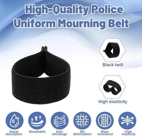 40PCS Mourning Bands for Badges, Stripe Badge Shroud Stretchable Badge Mourning Band,for Use by Police, Security Personnel Firefighters and Emergency Responders, Respectful Memorial,Black in Kuwait
