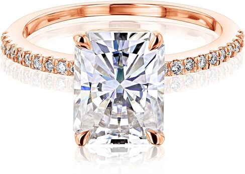 Kobelli Radiant Moissanite (GH/VS) Lab Diamond Petite Engagement Ring 14K Gold in Saudi Arabia