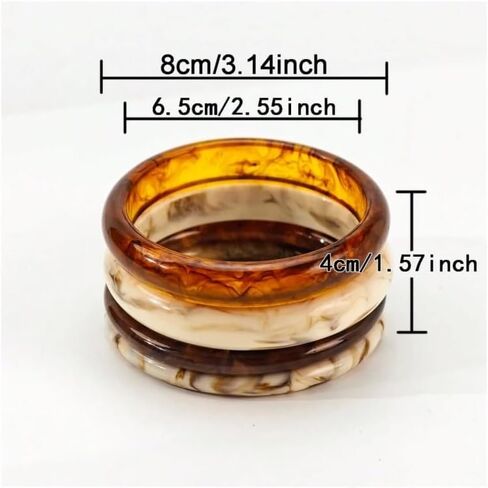 Acrylic Resin Chunky Bangle Bracelets For Women, 4Pcs Thick Stackable Colorful Geometric Circle Cuff Statement Wristband Set Jewelry Gift in Kuwait