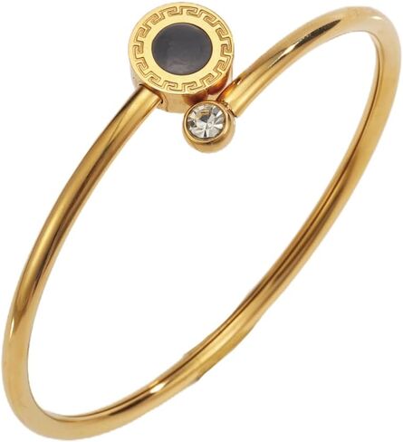 18K Gold-Plated Bracelet for Women Adjustable Round Shape Rhinestones Bracelet Elegant Handmade Jewelry Gift for Her Dainty Gold Finish(White) in Saudi Arabia