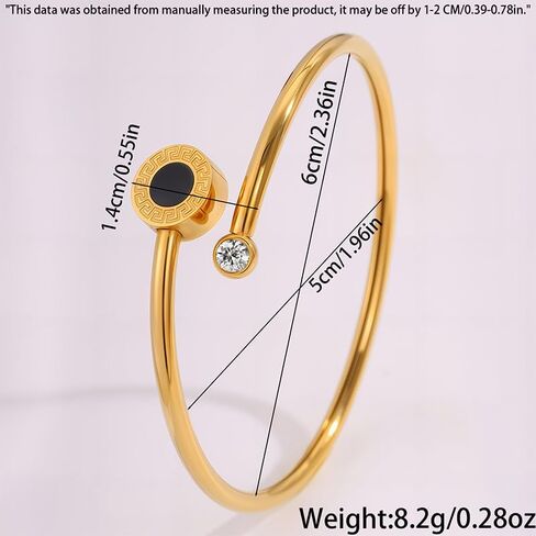 18K Gold-Plated Bracelet for Women Adjustable Round Shape Rhinestones Bracelet Elegant Handmade Jewelry Gift for Her Dainty Gold Finish(White) in Saudi Arabia
