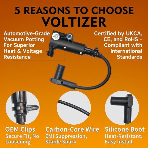 VOLTIZER High-Performance 25 519 02-S (2551902-S) EFI Ignition Coil – Fits Kohler ECH630 ECH650 ECH680 ECH730 ECH740 ECV730 ECV740 ECV749 – Includes Spark Plug & Tools – Engine-Tested in Saudi Arabia