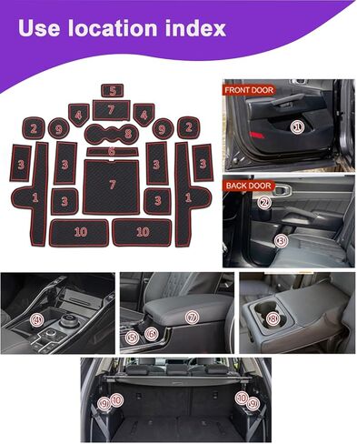 Cup Holder Mats for Kia Sorento 2021-2025, 21Pcs/Set Soft Non-Slip Waterproof Scratch Proof Door Slot Insert Mats Liner for Sorento 2025 2024 2023 Accessories Black in Saudi Arabia