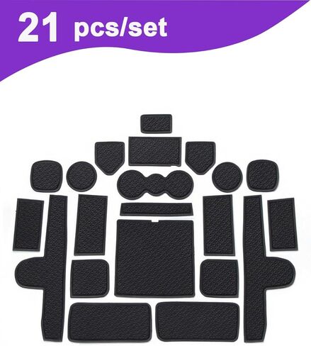 Cup Holder Mats for Kia Sorento 2021-2025, 21Pcs/Set Soft Non-Slip Waterproof Scratch Proof Door Slot Insert Mats Liner for Sorento 2025 2024 2023 Accessories Black in Saudi Arabia