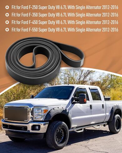 CC3Z-8620-A Serpentine Belt Fit for Ford F-250 F-350 F-450 F-550 Super Duty V8 6.7L with Single Alternator 2012 2013 2014 2015 2016 Replace CC3Q6C301AA K081348 in Saudi Arabia