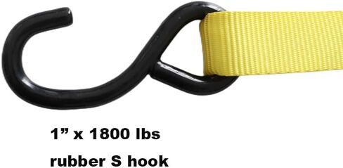 أشرطة ربط السقاطة (4 عبوات) - 1 بوصة × 15 قدم (قوة كسر 1500 رطل) للحركة، المقطورة، أشرطة ربط الدراجات النارية، حلقات ناعمة in Kuwait