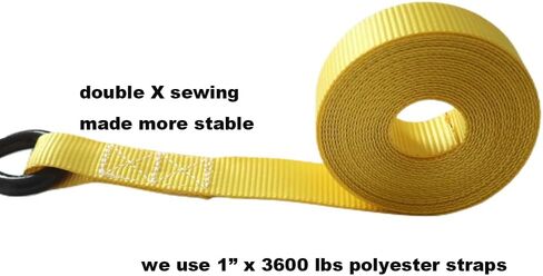 أشرطة ربط السقاطة (4 عبوات) - 1 بوصة × 15 قدم (قوة كسر 1500 رطل) للحركة، المقطورة، أشرطة ربط الدراجات النارية، حلقات ناعمة in Kuwait