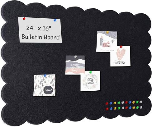 Foldable Decorative Scalloped Felt Bulletin Board 24 * 16 Inches for Wall, Alternative Photo Board Self-Adhesive Vision Board Decorative Pin Board for Wall (Dark Camel) in Saudi Arabia