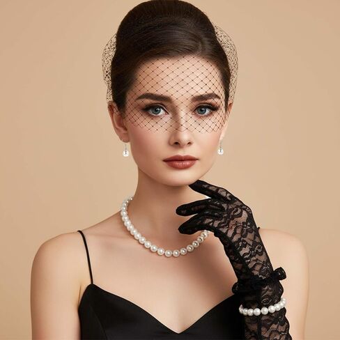 4 Sets Pearl Necklace Bracelets Earrings Set for Women, Classic 8mm Faux Pearl Jewelry Set Bulk, Pearls Costume Jewelry for Wedding Valentine's Day Mother's Day Gifts Bridal Shower Tea Party in Saudi Arabia