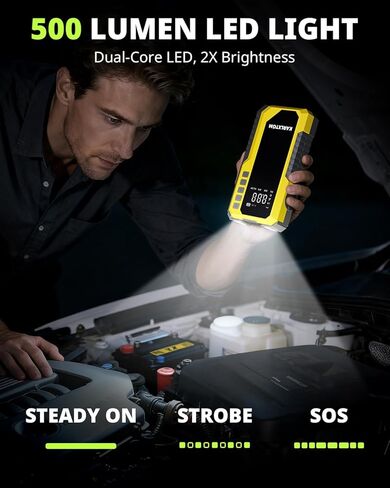 Karlxtom Car Battery Jump Starter with Air Compressor, 4500A Portable Car Jump Starter (All Gas /12L Diesel) with 190PSI Auto-Shutoff Tire Inflator, [2026 NEW Model] 12V Jump Box with LCD Display in Saudi Arabia