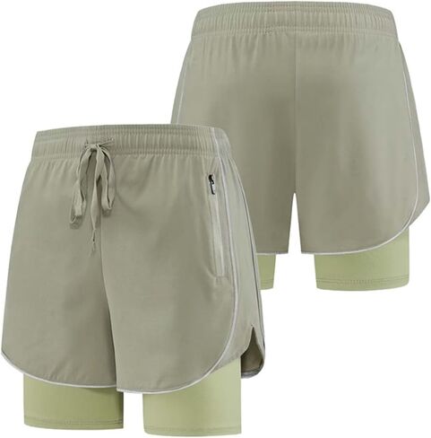 Flowy Gym Workout Shorts with Pockets for Women 2 in 1 Athletic Running Yoga Mini Skorts 2026 Summer Tennis Shorts in Saudi Arabia