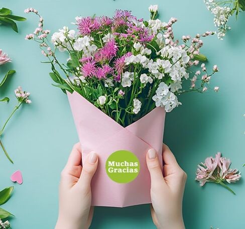 Top label Spanish Thank You Stickers, 1.5 Inch Round Stickers, 300 Pcs Per Pack in Kuwait