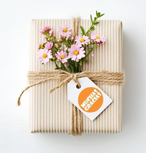 Top label Spanish Thank You Stickers, 1.5 Inch Round Stickers, 300 Pcs Per Pack in Kuwait