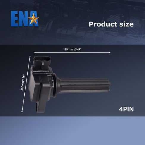 مجموعة ENA مكونة من 4 ملفات إشعال مع 4 قابس شرارة متوافقة مع بديل Saab 9-3 2.0L لـ UF526 5C1423، E1026،52-1768، IC606،12 787 707 in Saudi Arabia