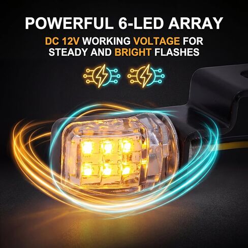 ANKIA 2PCS 12V Universal Motorcycle Front Rear Mini LED Turn Signal Indicator Blinker Light Brake Flasher For Harley Honda Suzuki Kawasaki Yamaha Cafe Racer Cruiser ATV Motocr (Black) in Kuwait