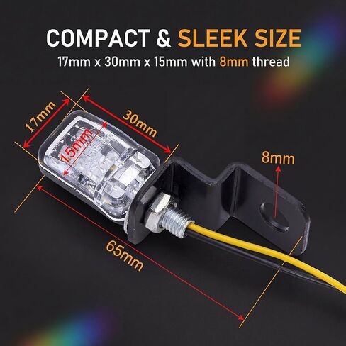 ANKIA 2PCS 12V Universal Motorcycle Front Rear Mini LED Turn Signal Indicator Blinker Light Brake Flasher For Harley Honda Suzuki Kawasaki Yamaha Cafe Racer Cruiser ATV Motocr (Black) in Kuwait