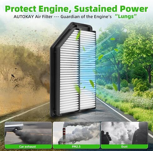 AUTOKAY 80292SDAA01 17220RV0A00 Cabin Engine Air Filter Set Fits for Honda Odyssey 3.5L 2011 2012 2013 2014 2015 2016 2017 RE# 80292-SEC-A01 80292-SWA-A01 CF10134 17220-RV0-A00 CA11042 AF6153 in Kuwait