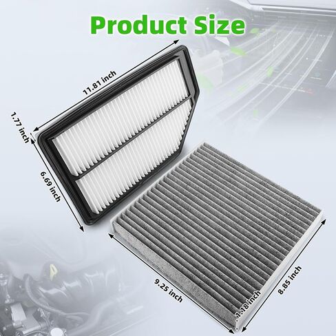AUTOKAY 80292SDAA01 17220RV0A00 Cabin Engine Air Filter Set Fits for Honda Odyssey 3.5L 2011 2012 2013 2014 2015 2016 2017 RE# 80292-SEC-A01 80292-SWA-A01 CF10134 17220-RV0-A00 CA11042 AF6153 in Kuwait