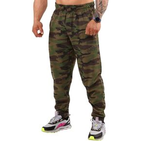 Men's Camouflage Relaxed Fit Sweatpants with Pockets, Men's Bodybuilding Workout Loose Fit Gym Muscle Pants