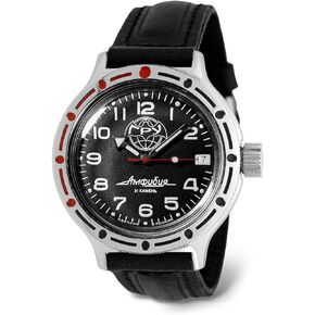 VOSTOK | GRU Main Intelligence Agency Amphibian Automatic Self-Winding Russian Diver Wrist Watch | WR 200 m | Amphibia 420867 | Fashion | Business | Casual Men's Watches