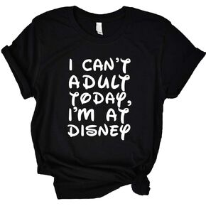 I Can't a dult Today Shirt for Women Funny Summer O Neck Short Sleeve Tops Holiday Cute Family Trip Shirt
