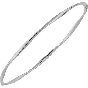 10k Yellow Gold or White Gold 2.5 mm Polish Twist Bangle Bracelet for Women