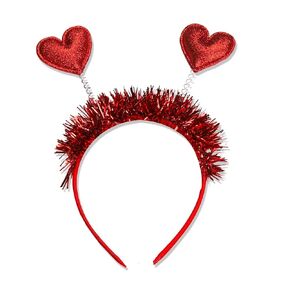 BELSITA 1Pcs Sequins Heart Headbands Valentine’s Day Glitter Hair Bands Red Hearts Shape Head Boppers Headbands Valentine’s Day Hair Accessories Dress for Valentines Party Props Costume Hair Supplies